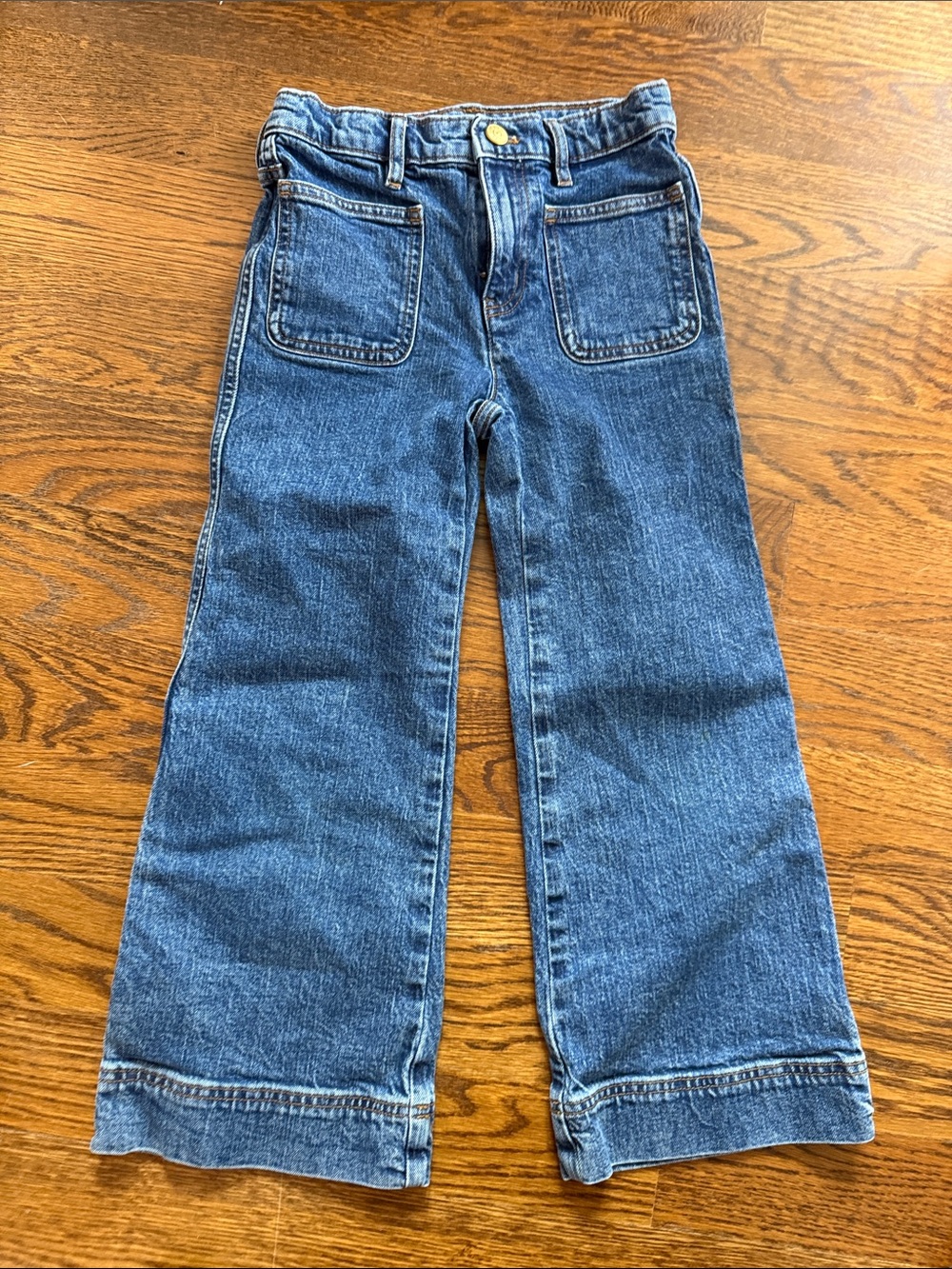 Crewcuts Women's Wide-Leg Jeans in Denim Blue
